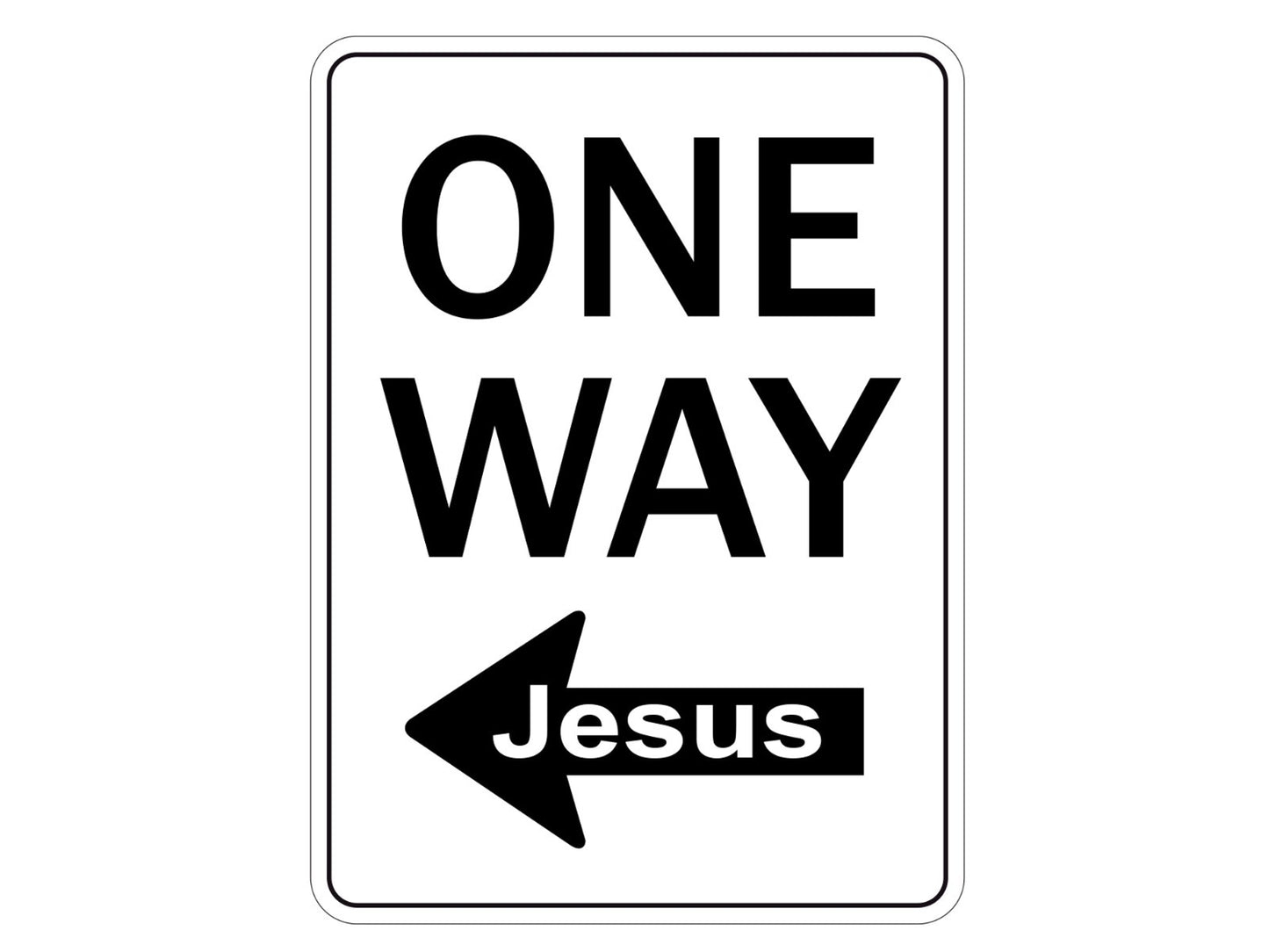 One Way Jesus  Sign Indoor Wall Vinyl Decal Sticker 5" - 34" kids decor
