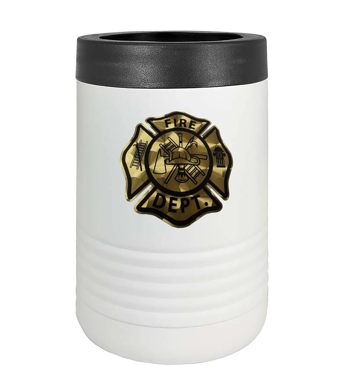 Gold Metallic Engine Turn Fire Department Maltese Cross Decal  3 inch Outdoor