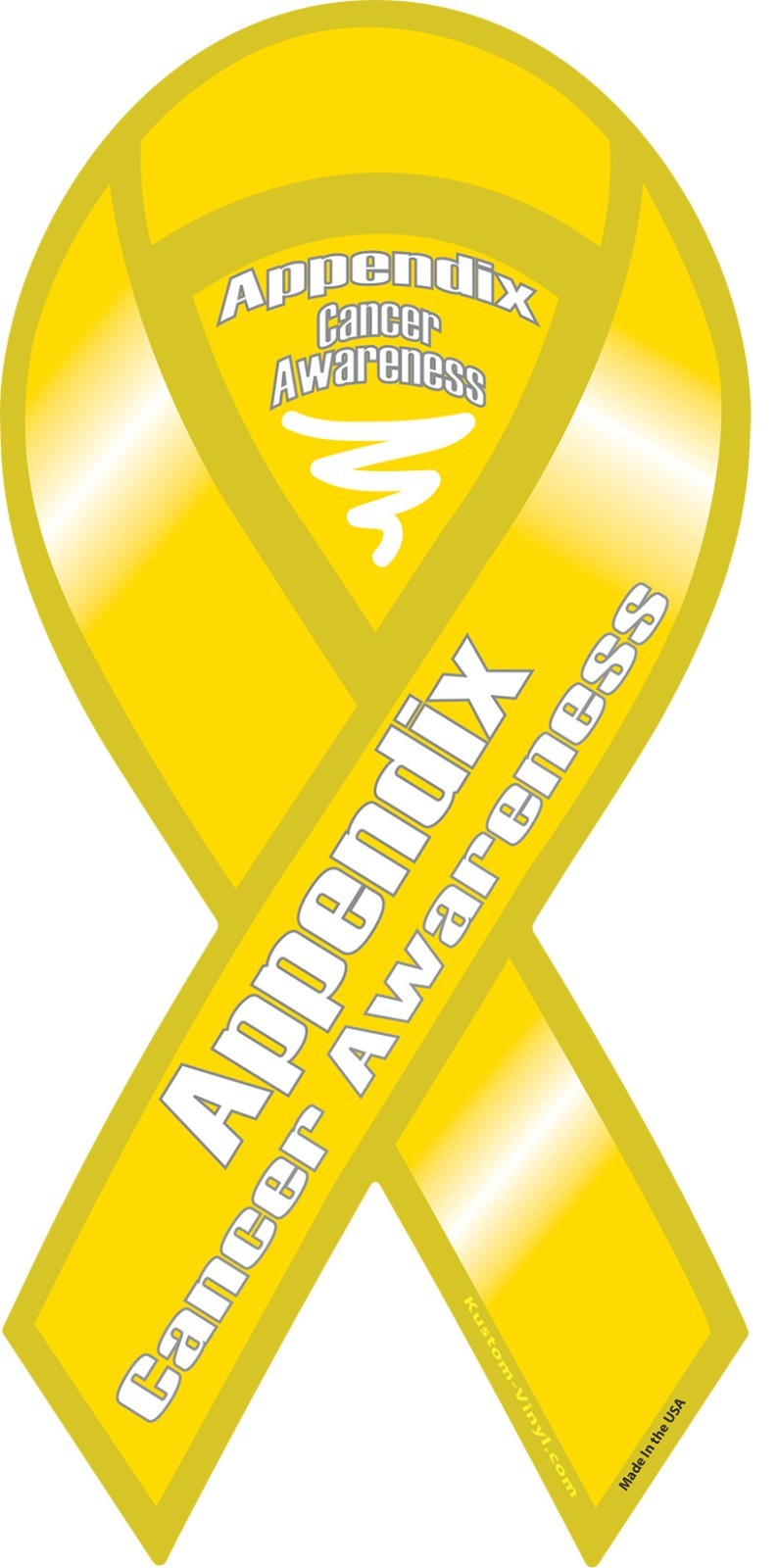 Appendix Cancer Awareness Ribbon Vinyl Decal Sticker Support Choose Size