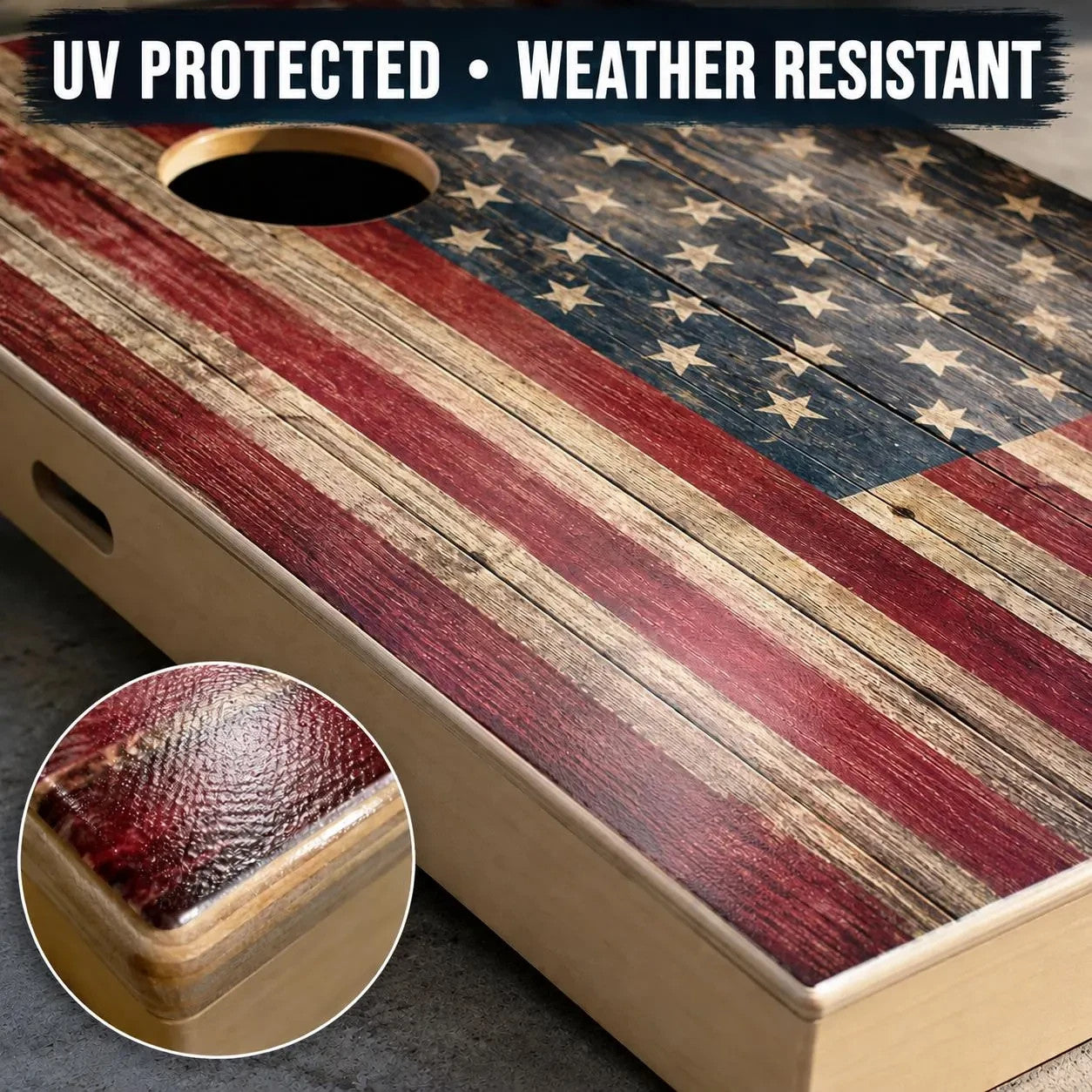 American Flag Cornhole Board Wraps Set of 2 Distressed Vinyl Decals Laminated