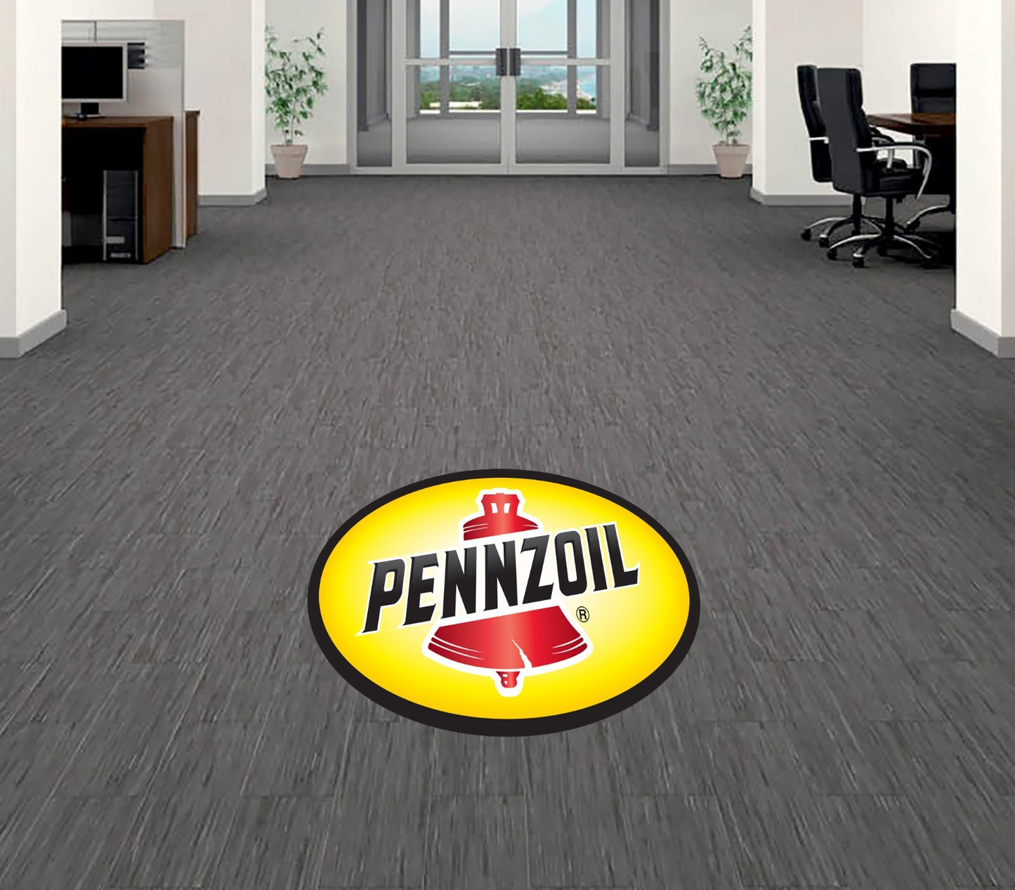Pennzoil Oil Company Racing Floor Vinyl Decal Sticker 5"-52" carpet concrete