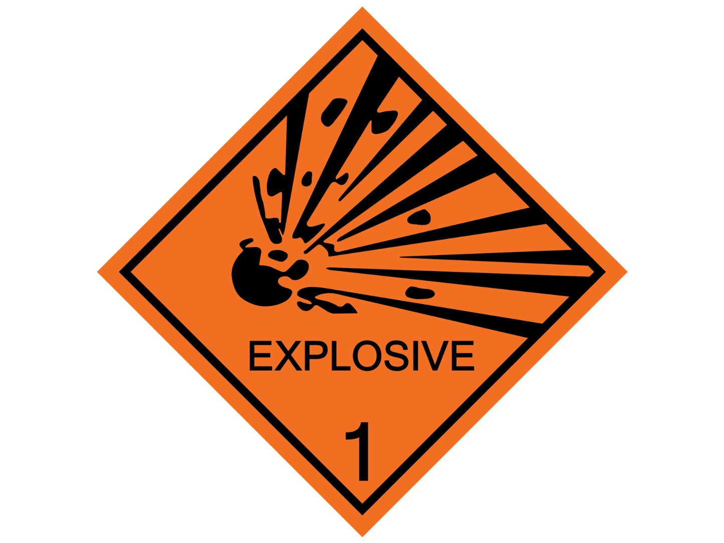2x Explosive Warning Logo Die Cut Laminated Vinyl Decal Sticker | Choose Sizes