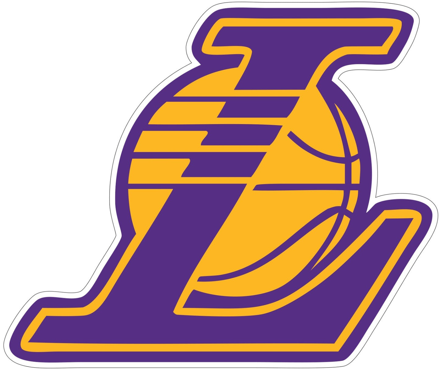 Los Angeles Lakers LA Logo -Die Cut Laminated Vinyl Sticker Decal NBA car window