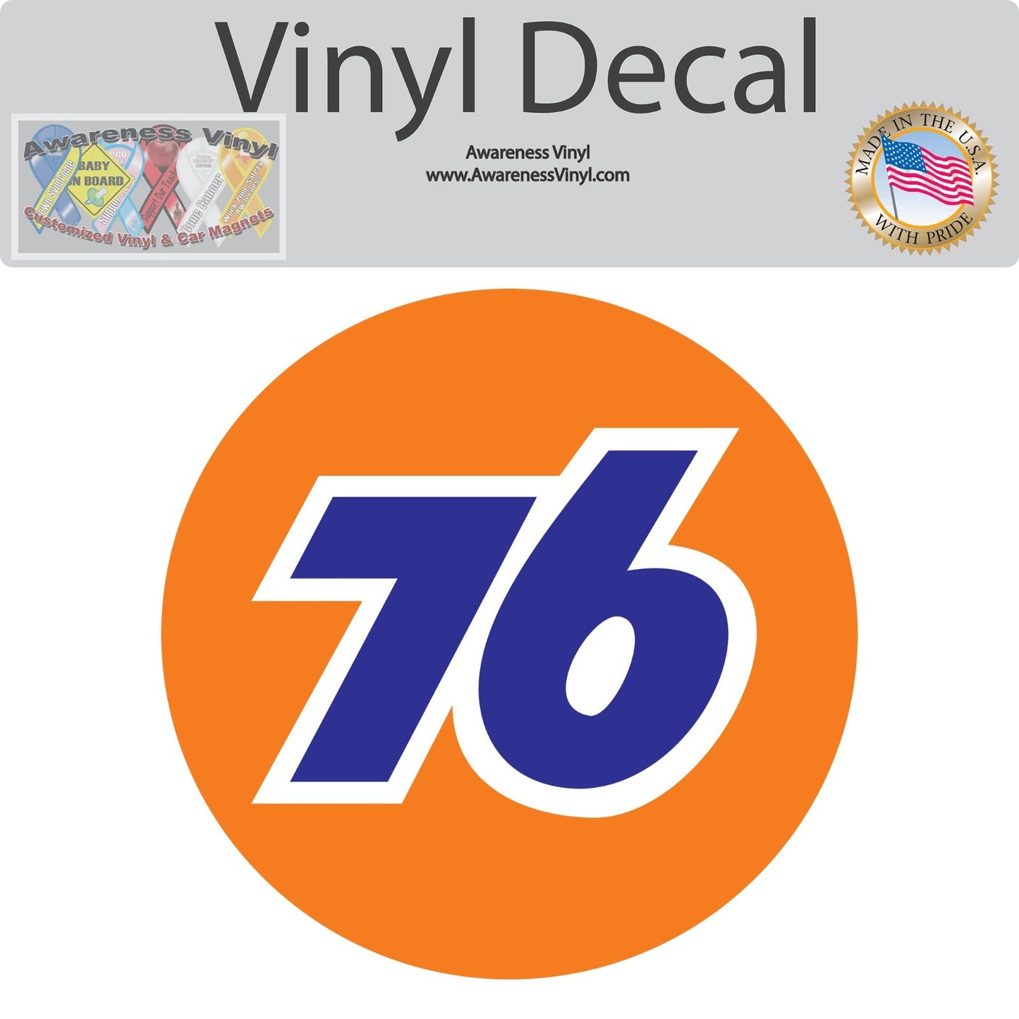 Union 76 Motor Oil Racing Gasoline Sticker Vinyl Decal | Choose Size