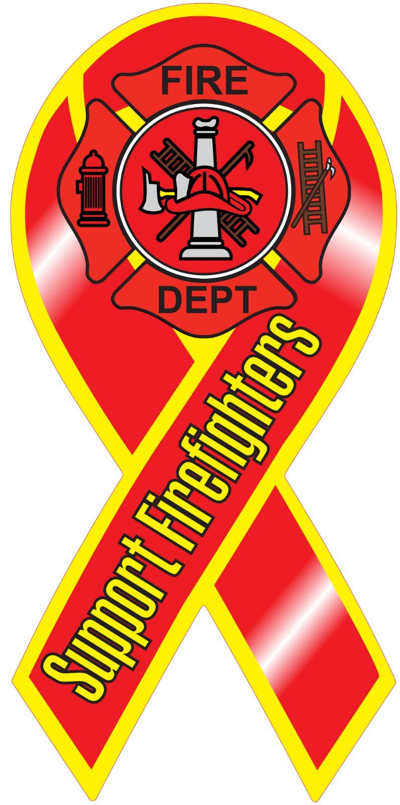 Support Firefighters Ribbon Vinyl Decal Sticker Choose Size fire rescue dept