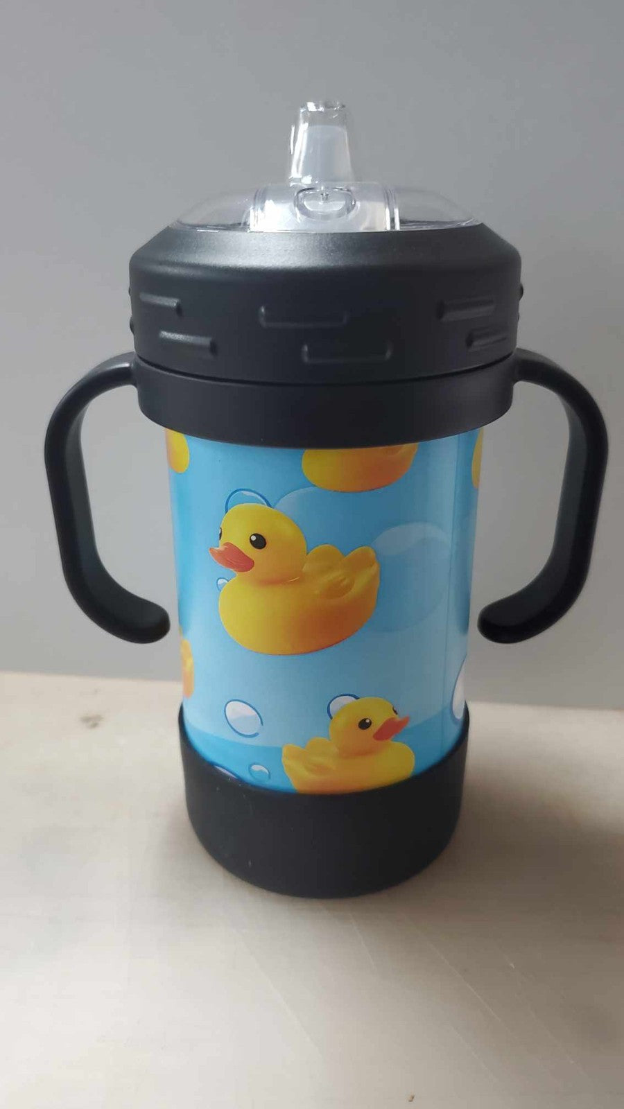 Rubber Ducks Themed Kids 10 oz Insulated Sippy Cup Cute With Removable Handles