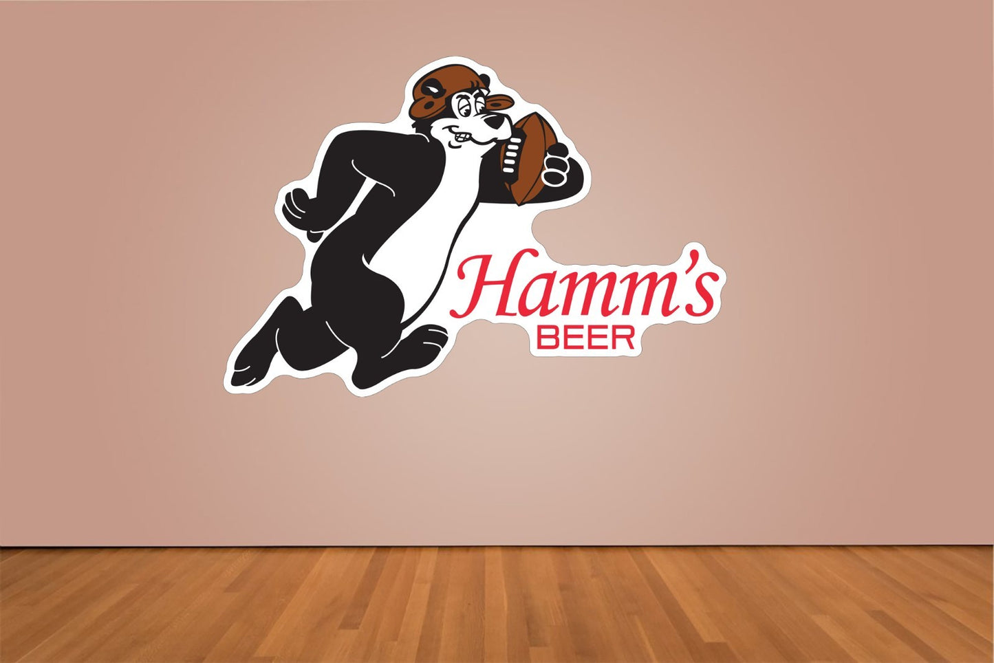 Hamm's Beer Bear Football Logo Indoor Wall Vinyl Decal Sticker 5" - 52"
