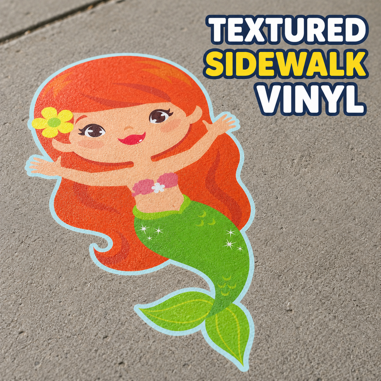 Mermaid Floor Decals Set of 6 Under the Sea Party Sidewalk Stickers