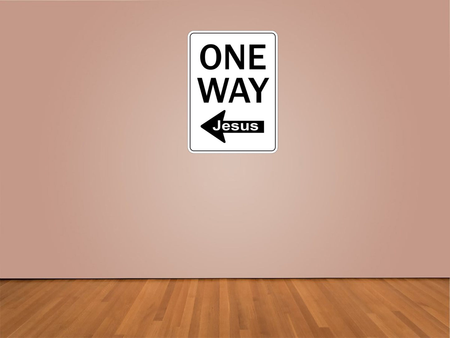 One Way Jesus  Sign Indoor Wall Vinyl Decal Sticker 5" - 34" kids decor