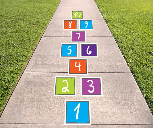 Hopscotch Set Textured Peel and Stick Floor Decals Sidewalk Indoor/Outdoor game
