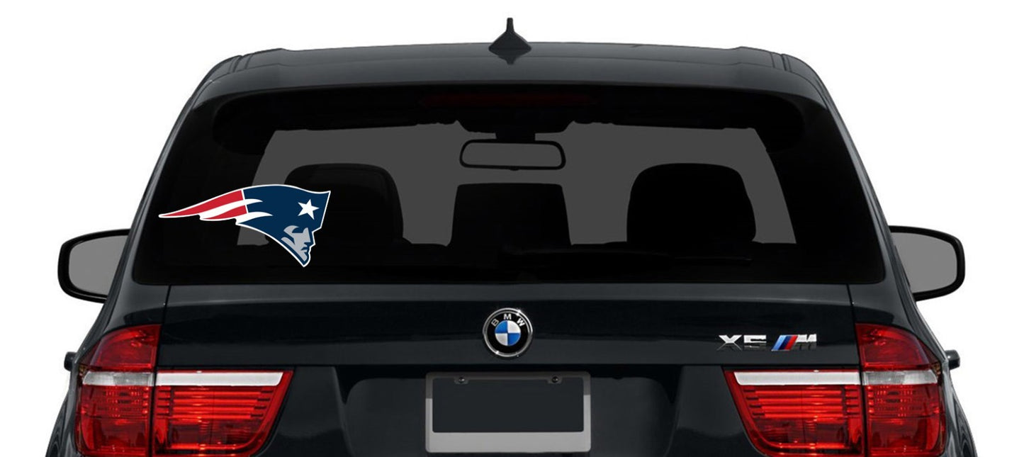 New England Patriots Logo - Die Cut Laminated Vinyl Sticker Decal NFL car window