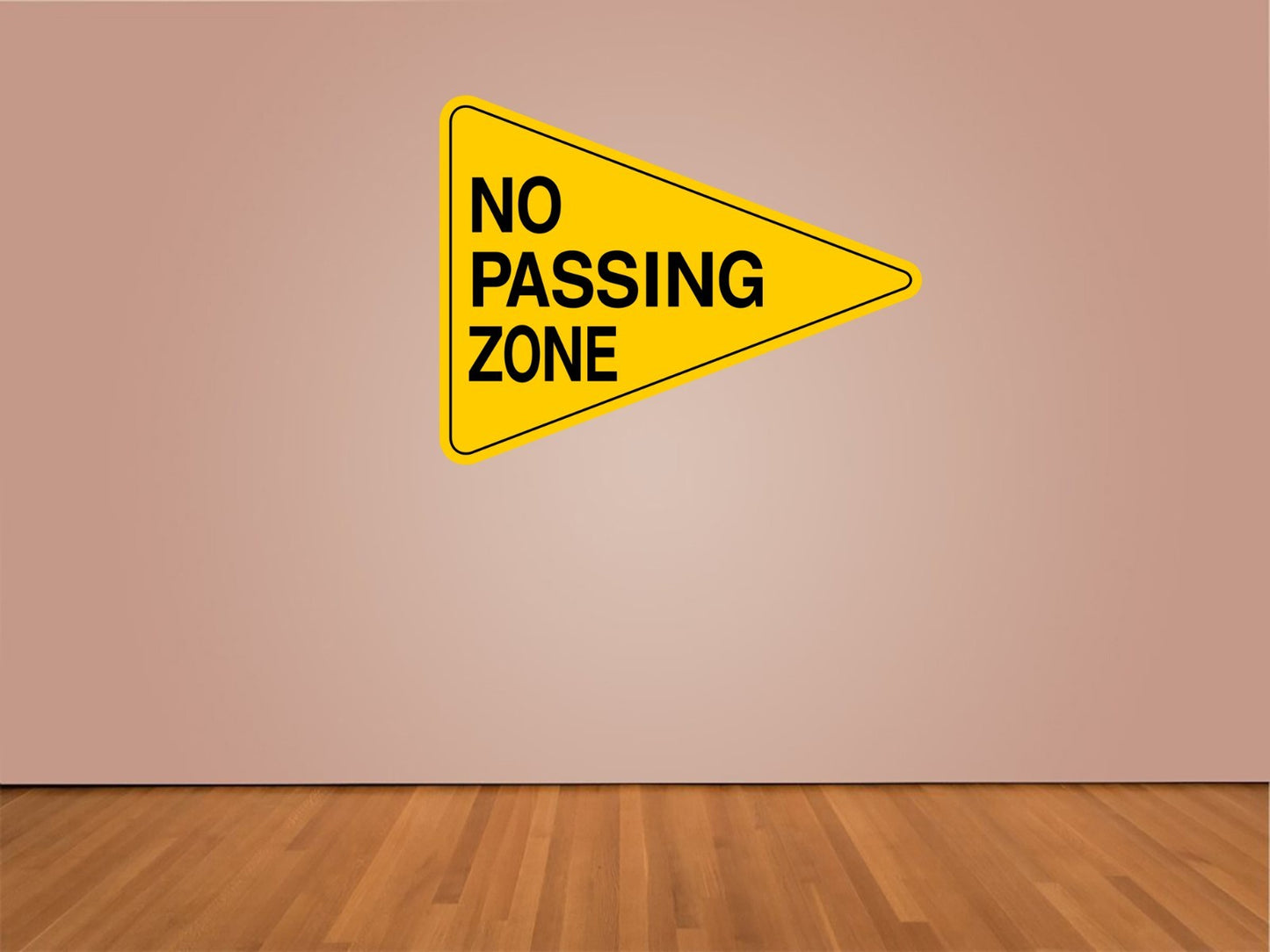 No Passing Zone Sign Indoor Wall Vinyl Decal Sticker 5" - 34" kids decor