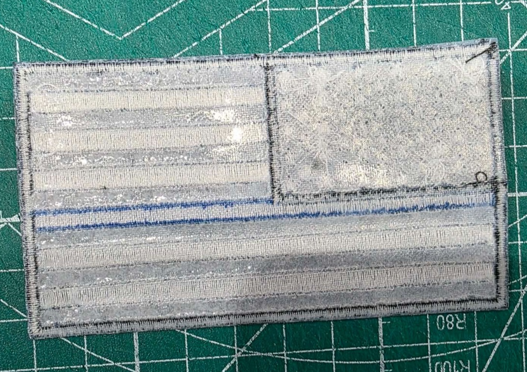 3.75" wide Thin Blue Line American Flag Iron /Sew On Embroidered Patch