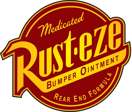 Cars Rust-Eze Medicated Bumper Ointment Vinyl Decal Outdoor Laminated 2"-52"