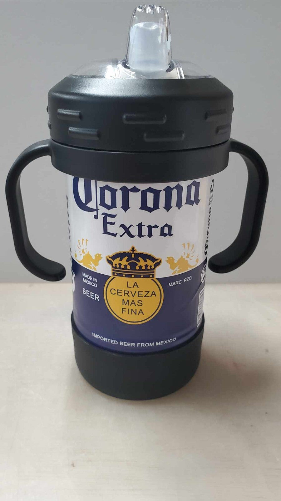 Adult Themed Full Wrap UV Printed 10 oz Insulated Sippy Cup Beer Corona Extra
