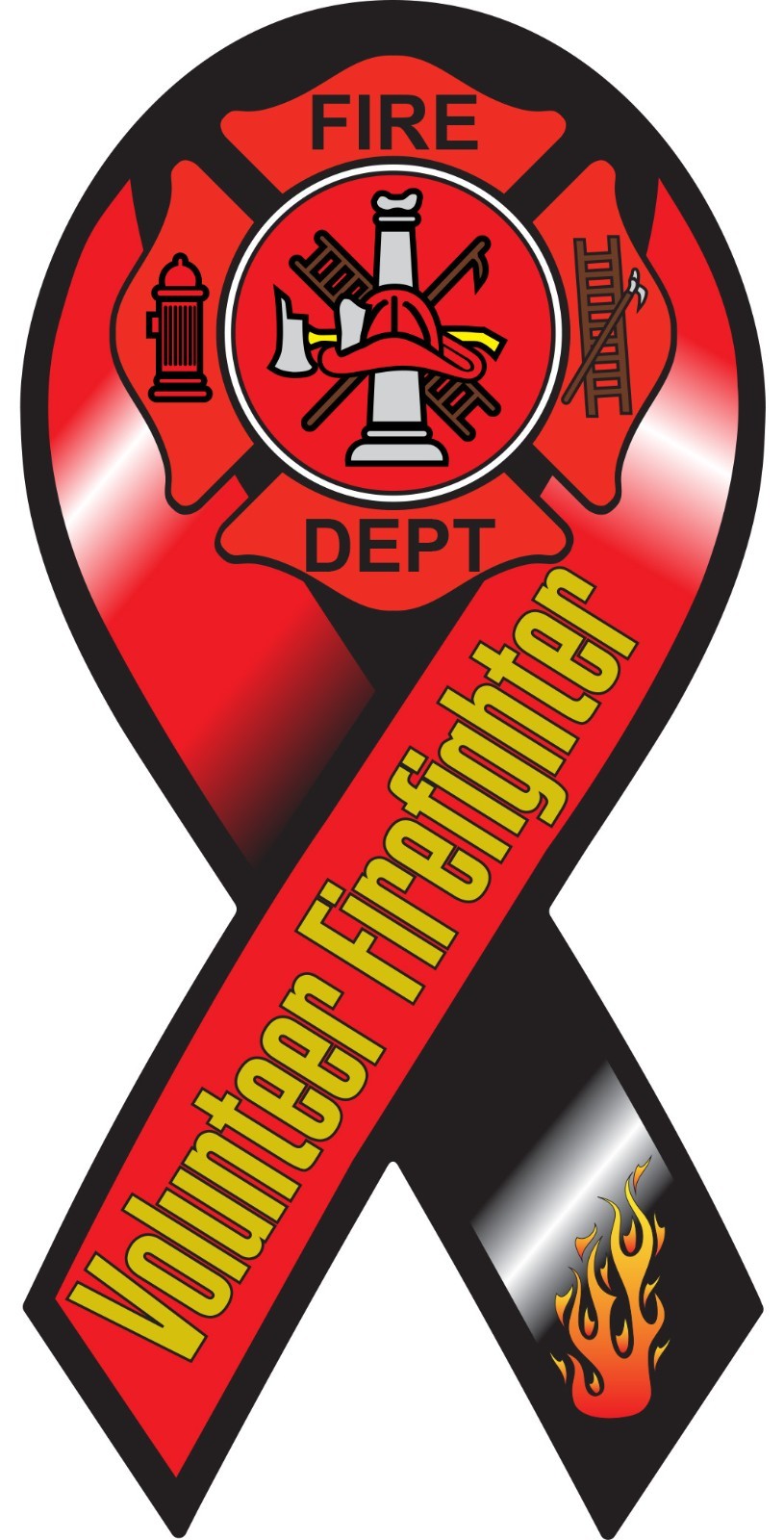 Volunteer Firefighter Ribbon Vinyl Decal Sticker Choose Size fire rescue dept