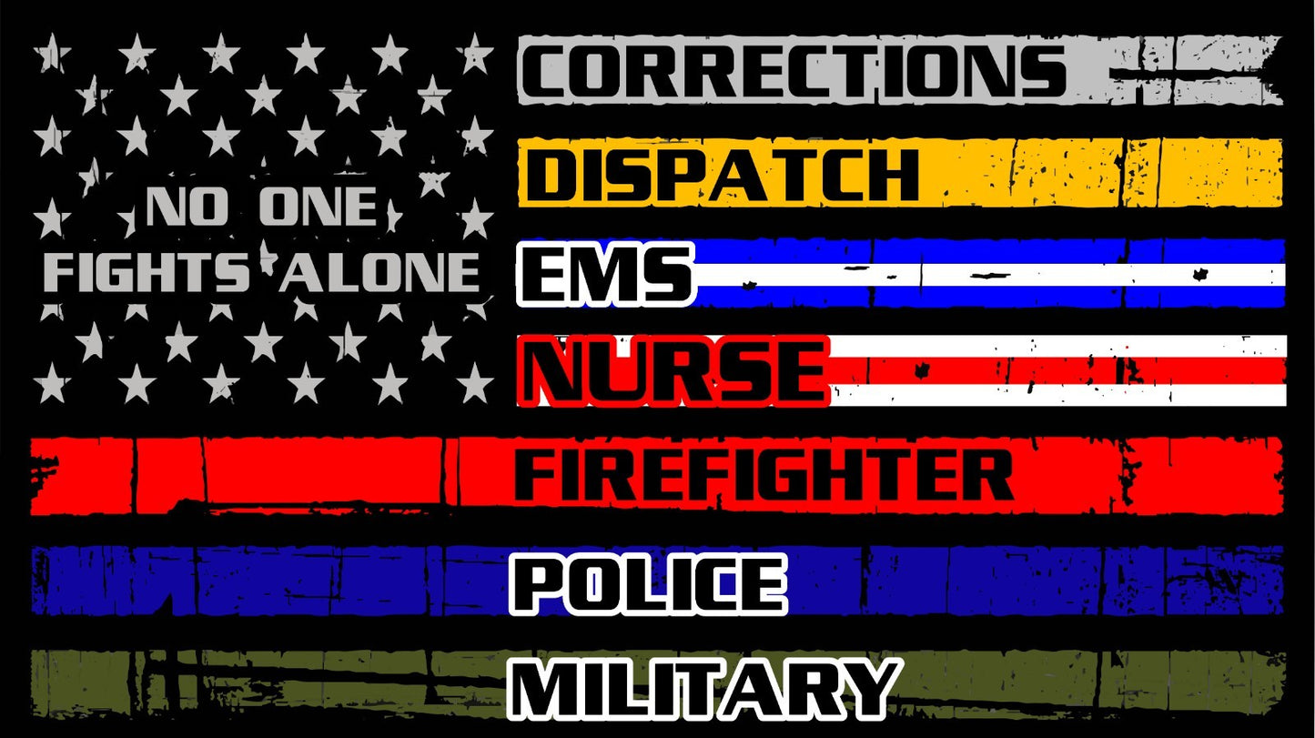 5.5" Thin Blue Red Green Gold Line Vinyl Decal | Car Window | Police Military