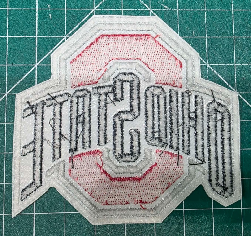 Ohio State Buckeyes logo football 5" x 4.75" Iron On Embroidered Patch shoulder