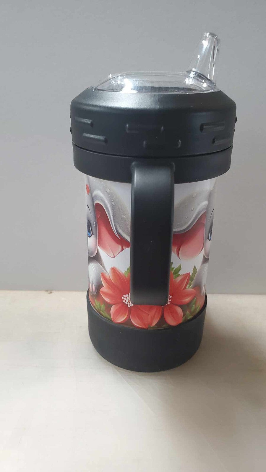 Baby Elephant Kids 10 oz Insulated Sippy Cup Cute With Removable Handles