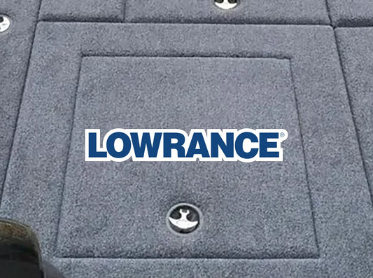 Lowrance Blue Professional Carpet Graphic Decal Sticker for Fishing Bass Boats