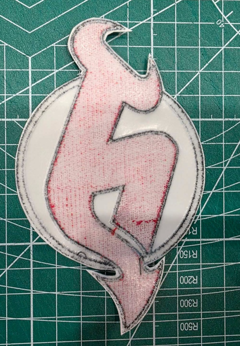 New Jersey Devils logo NHL 4" wide x 3.75" Iron On Embroidered Patch shoulder