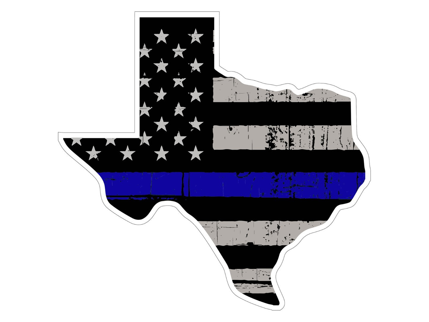 State of Texas Thin Blue Line Sticker Vinyl Decal Multiple Sizes support police
