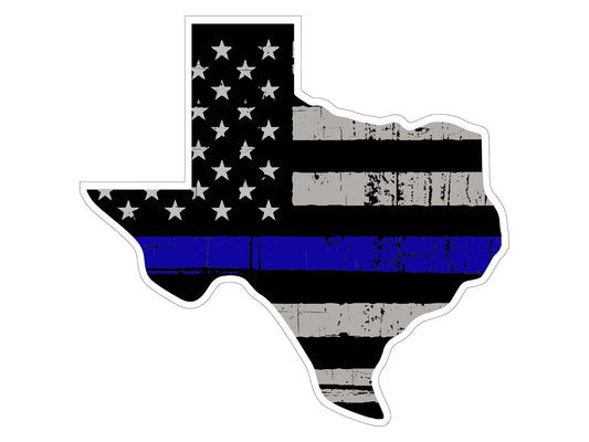 State of Texas Thin Blue Line Sticker Vinyl Decal Multiple Sizes support police