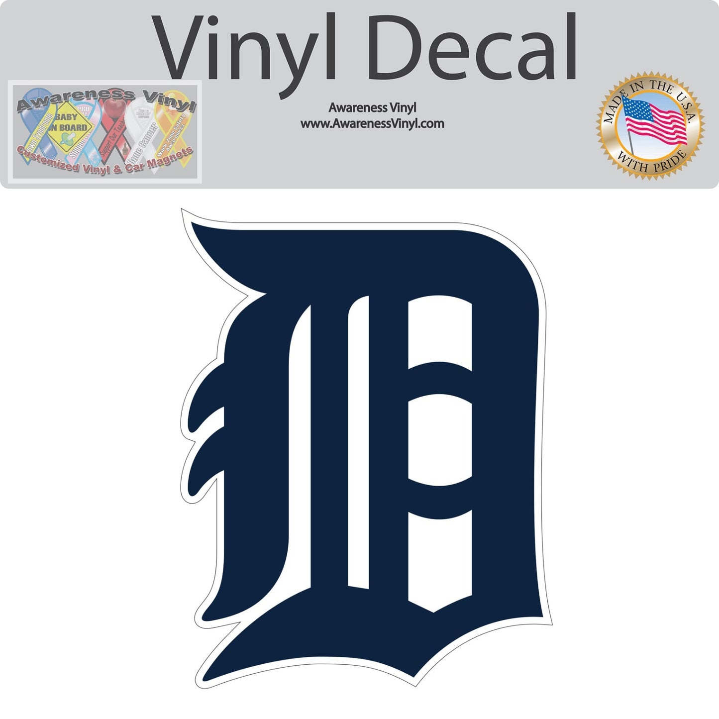 Detroit Tigers Emblem Logo Baseball Sticker Waterproof Vinyl Decal Car