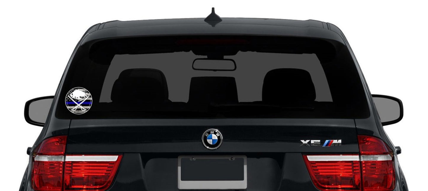 Buffalo Sabres Thin Blue Line Logo Laminated Vinyl Sticker Decal NHL car window