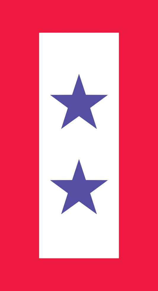 Two Blue Star Mother's Service Flag Vinyl Decal Sticker Size Military Service