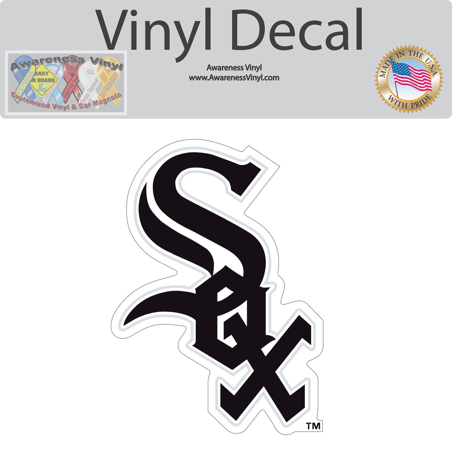 Chicago White Sox Emblem Logo Baseball Sticker Waterproof Vinyl Decal Car