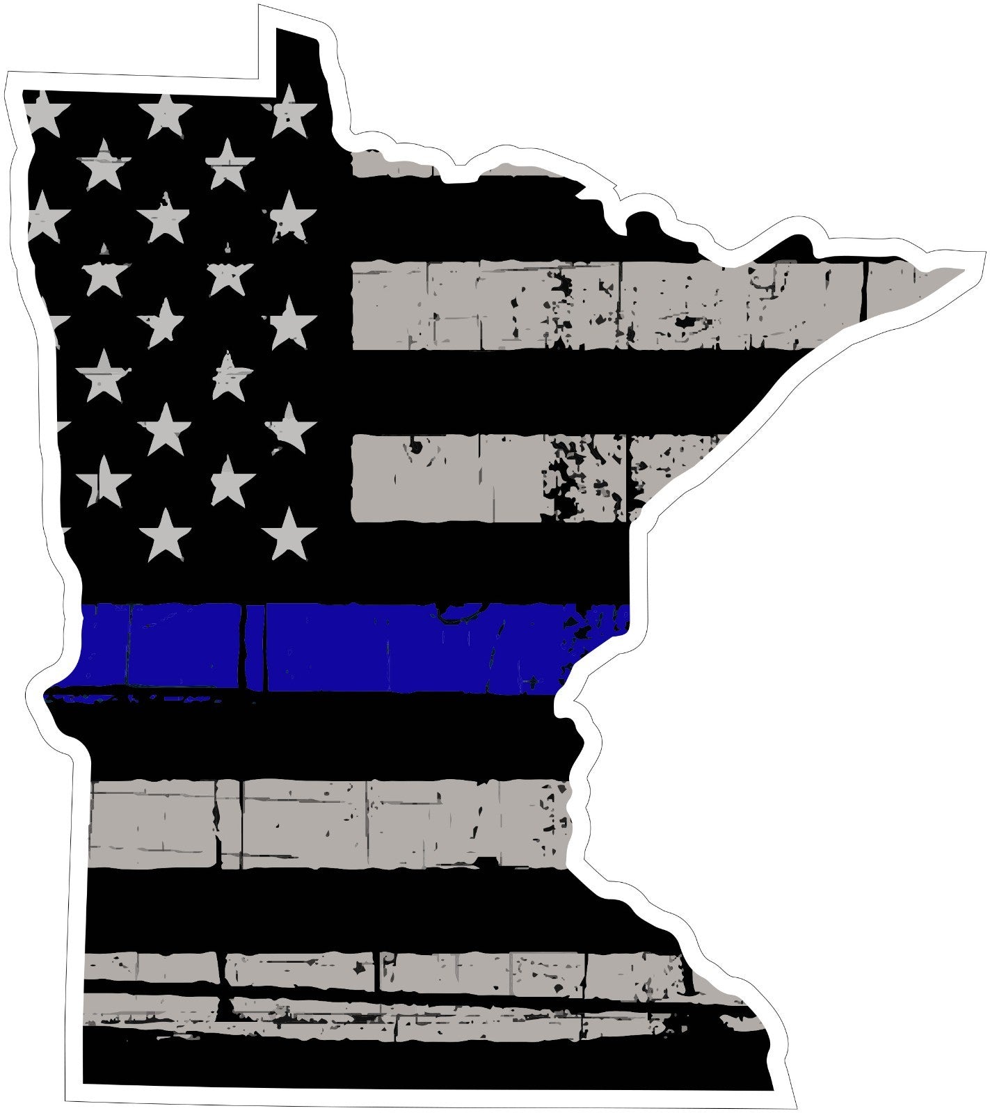 State of Minnesota Thin Blue Line Sticker Vinyl Decal Multiple Sizes police cops