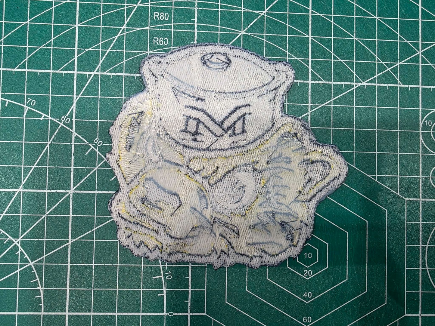 University of Michigan logo football 7" Iron On Embroidered Patch shoulder