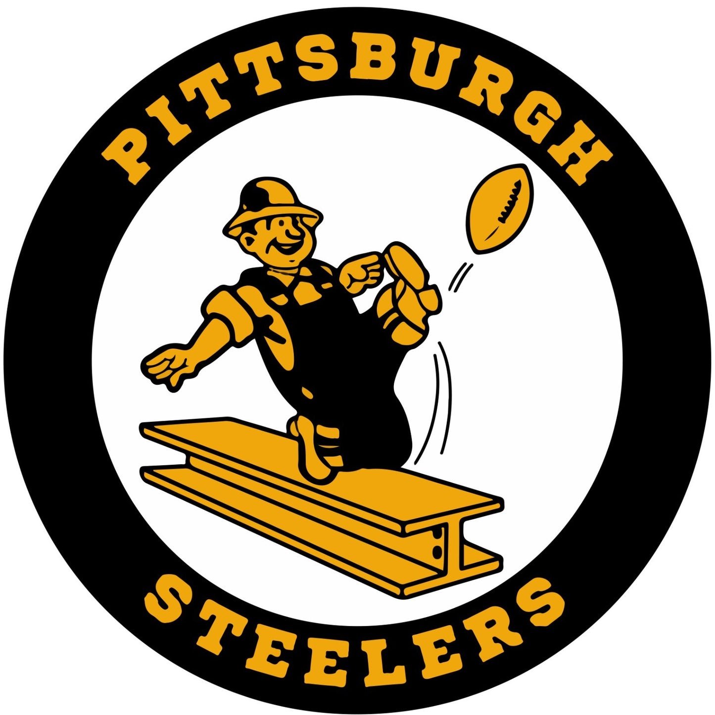 Pittsburgh Steelers Retro Indoor Wall Vinyl Decal Sticker 5" - 52"