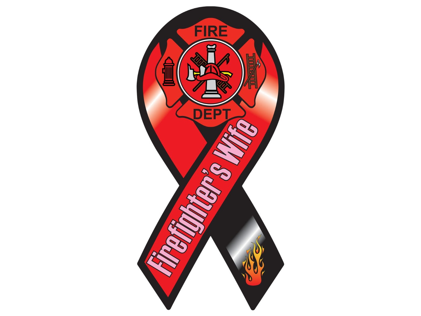Firefighter's Wife Ribbon Vinyl Decal Sticker Choose Size fire rescue dept