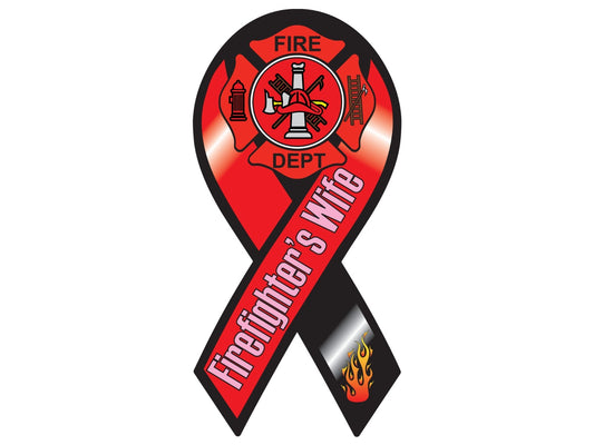 Firefighter's Wife Ribbon Vinyl Decal Sticker Choose Size fire rescue dept