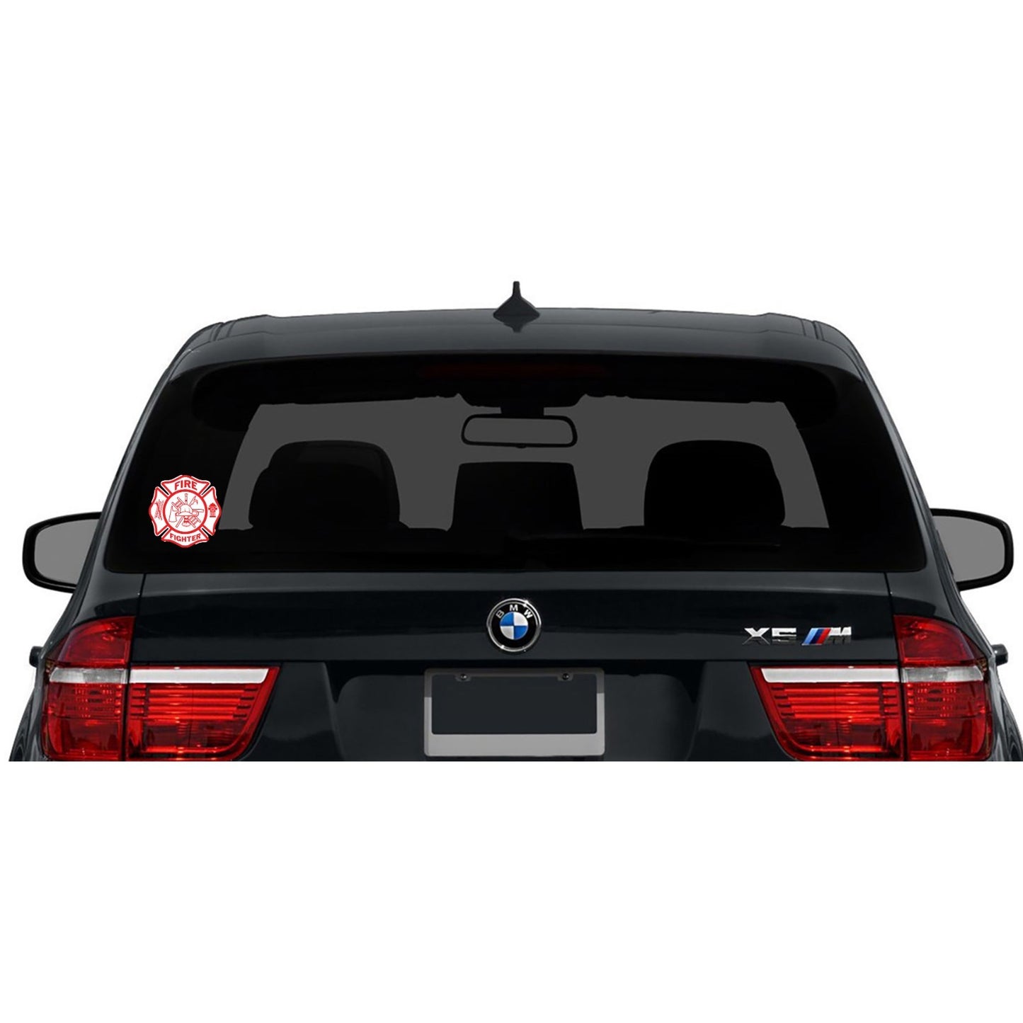 White Red Reflective Firefighter Fire Dept Maltese Cross Vinyl Decal sticker