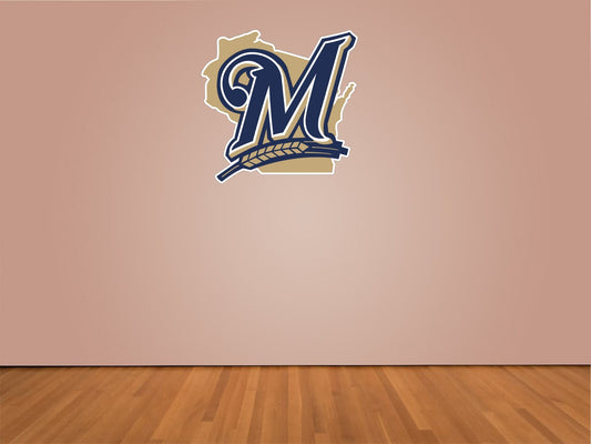 Milwaukee Brewers Glove Indoor Wall Vinyl Decal Sticker 5" - 52"