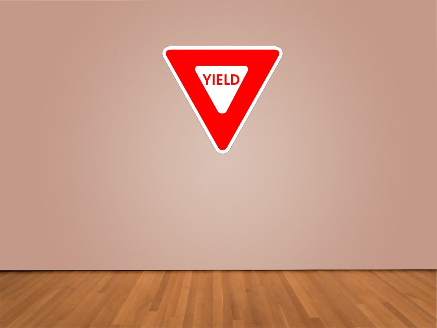 Yield Sign Indoor Wall Vinyl Decal Sticker 5" - 34" kids decor