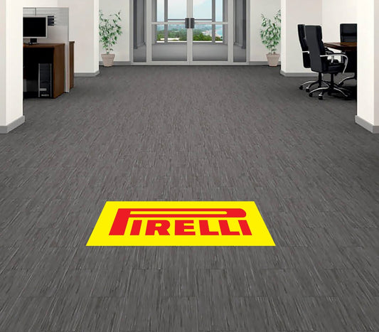 Pirelli Tires Company logo Floor Vinyl Decal Sticker 5"-52" carpet concrete