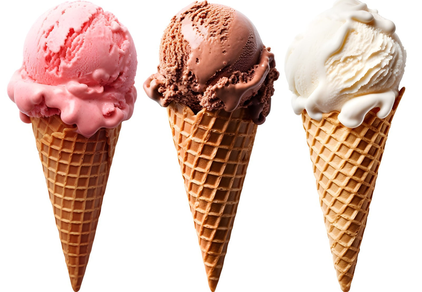 6 12" Ice Cream Cone Floor Vinyl Decals • Removable Sidewalk Birthday Party
