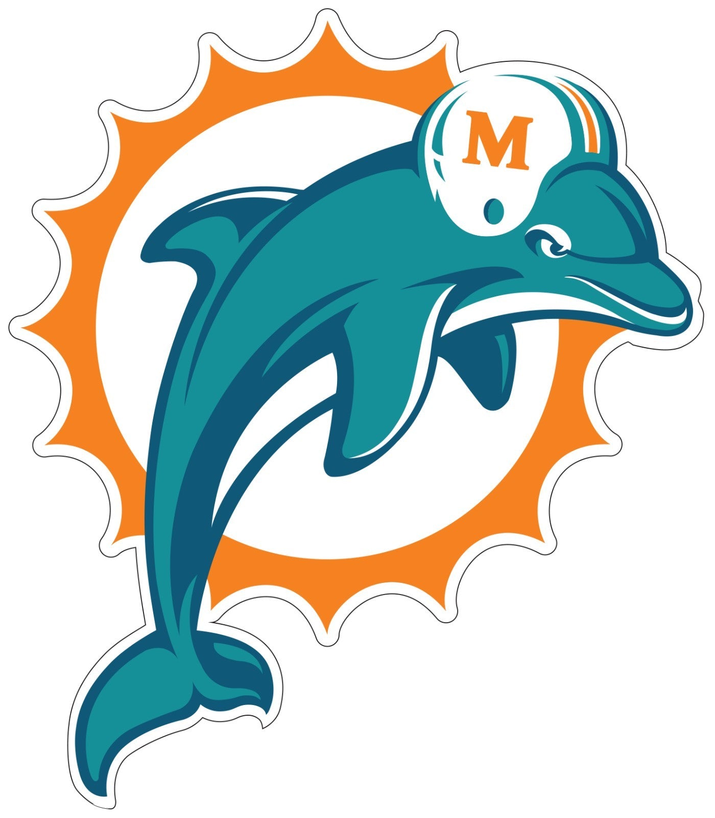 Miami Dolphins Logo - Die Cut Laminated Vinyl Sticker Decal NFL car window