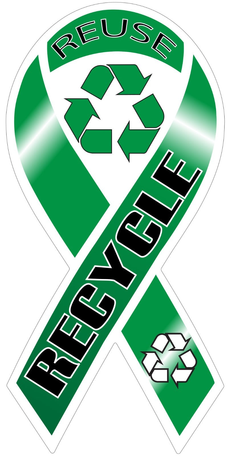 Recycle Reuse Awareness Ribbon Vinyl Decal Sticker Choose Size Go Green