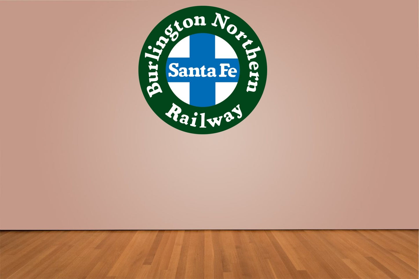 BNSF Indoor Wall Vinyl Decal Sticker 5"-52" Burlington Northern Santa Fe Green