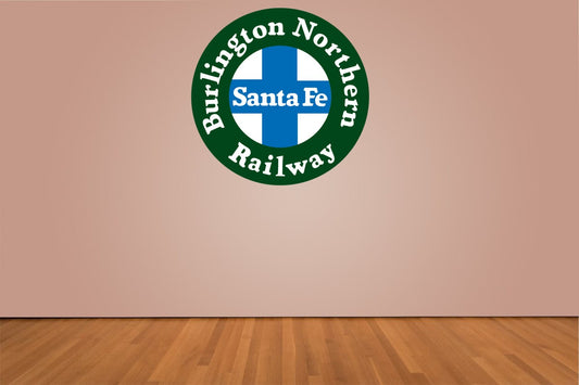 BNSF Indoor Wall Vinyl Decal Sticker 5"-52" Burlington Northern Santa Fe Green