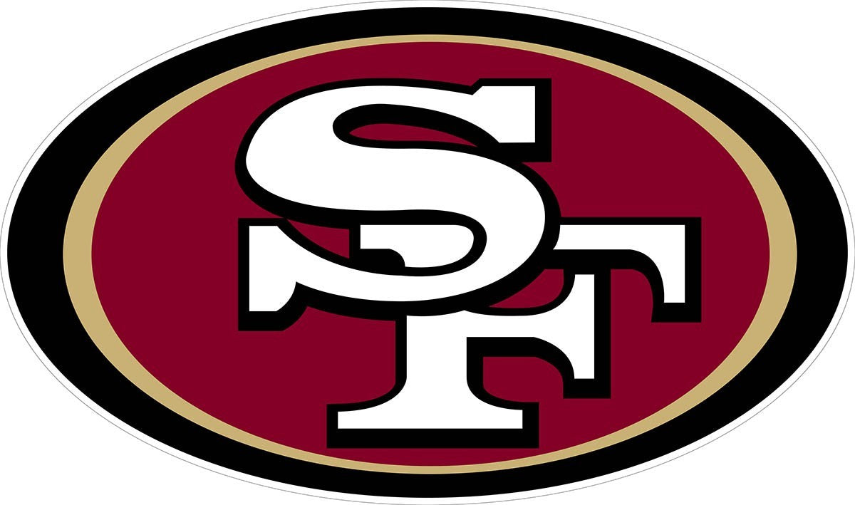 San Francisco 49ers Logo - Die Cut Laminated Vinyl Sticker Decal -NFL car window