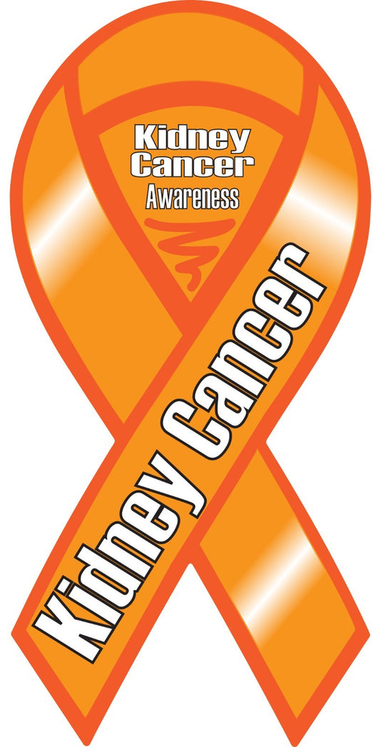 Kidney Cancer Awareness Prevention Ribbon Vinyl Decal Sticker Choose Size