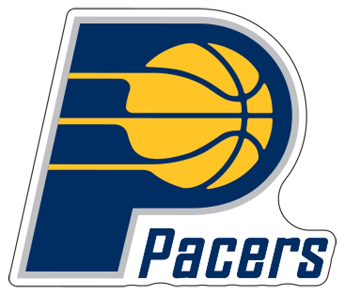 Indiana Pacers Logo Die Cut Laminated Vinyl Sticker Decal NBA car window