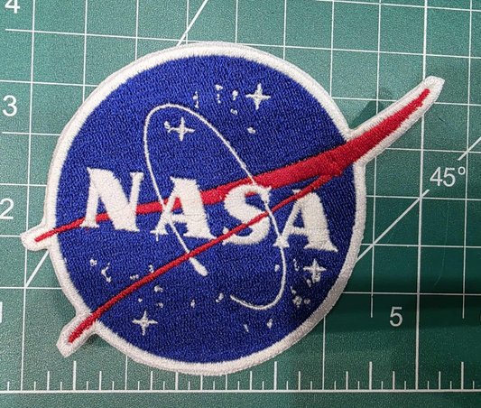 NASA  3.75" Iron /Sew On Embroidered Patch meatball