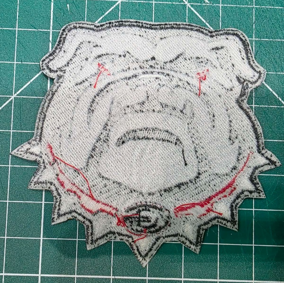 Georgia Bulldogs logo football 12" x 11.2" Iron On Embroidered Patch Jacket Back